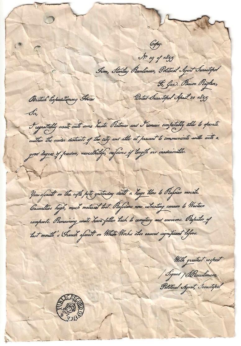 Dispatch from Sevastopol, 1855